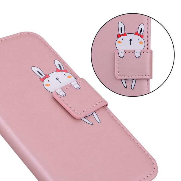 For Samsung Galaxy S21 5G Cartoon Buckle Horizontal Flip Leatherette Phone Case(Pink)