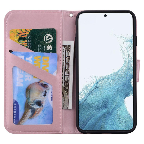 For Samsung Galaxy S21 5G Cartoon Buckle Horizontal Flip Leatherette Phone Case(Pink)