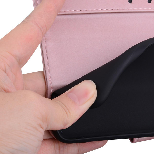 For Samsung Galaxy S21 5G Cartoon Buckle Horizontal Flip Leatherette Phone Case(Pink)