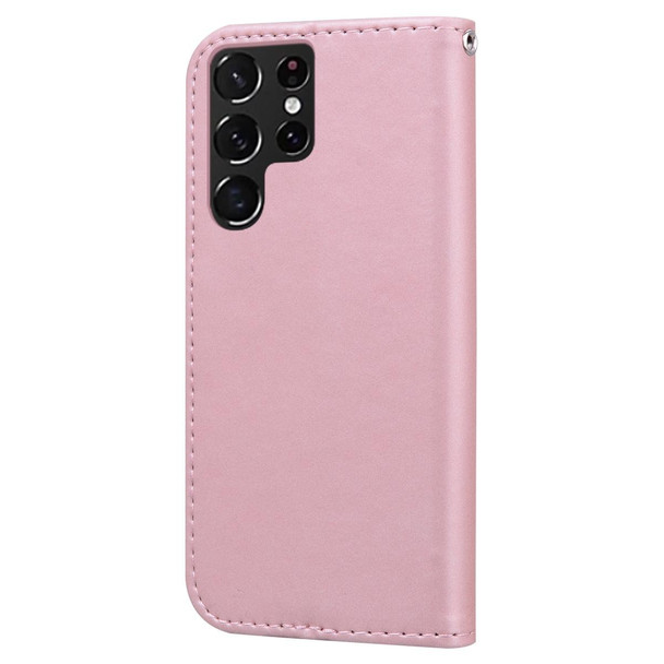 For Samsung Galaxy Note20 Ultra Cartoon Buckle Horizontal Flip Leatherette Phone Case(Pink)