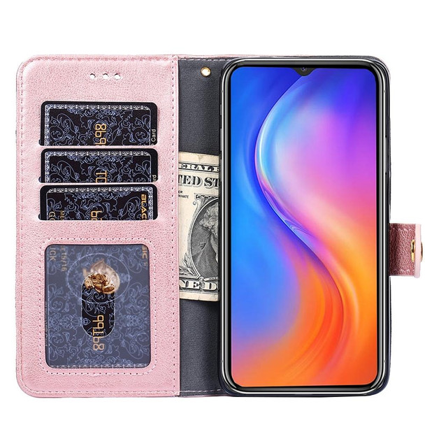 For Tecno Camon 20 Pro 4G Zipper Bag Leatherette Phone Case(Rose Gold)