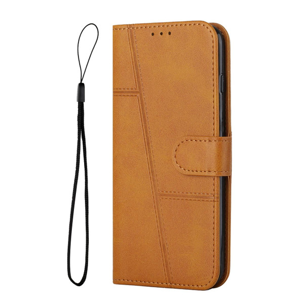 For OPPO A1 5G/A98/F23 5G Stitching Calf Texture Buckle Leatherette Phone Case(Yellow)