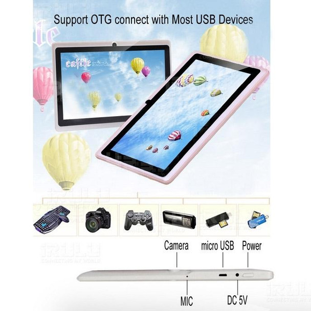 Tablet PC 7.0 inch, 1GB+16GB, Android 4.0, Allwinner A33 Quad Core 1.5GHz, WiFi, Bluetooth, OTG, G-sensor(White)