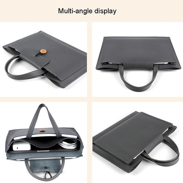 13.3/14 inch Elastic Button Laptop Waterproof PU Handbag