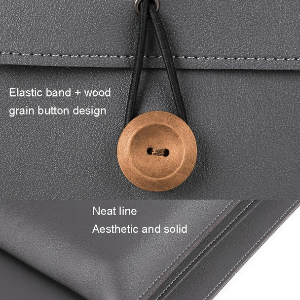 13.3/14 inch Elastic Button Laptop Waterproof PU Handbag