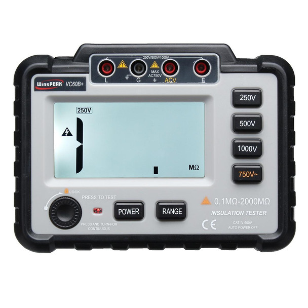 WinAPEX VC60B+ 250/500/1000V DC Digital Insulation Resistance Tester Megger MegOhm Meter