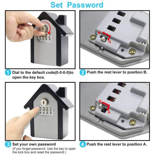 Hut Shape Password Lock Storage Box Security Box Wall Cabinet Safety Box, with 1 Key(Orange)