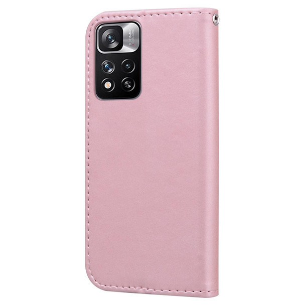 For Xiaomi Redmi Note 11 5G Cartoon Buckle Horizontal Flip Leather Phone Case(Pink)