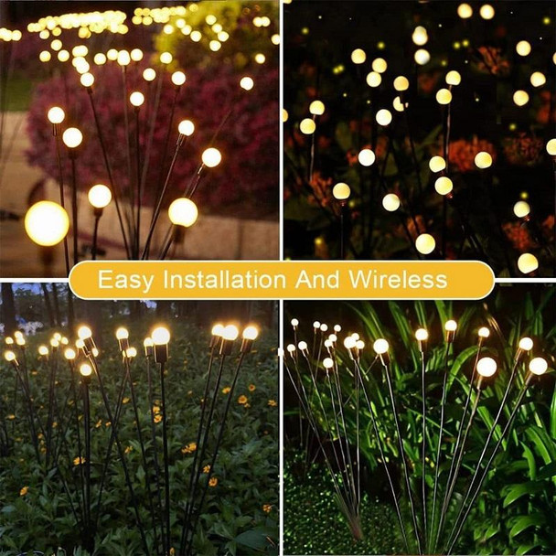 Solar Firefly Lights Christmas Outdoor Garden Waterproof Lawn Lights, Color: 6 Head Color Light