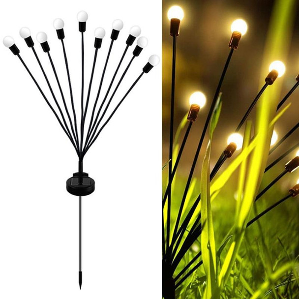 Solar Firefly Lights Christmas Outdoor Garden Waterproof Lawn Lights, Color: 10 Head Warm Light