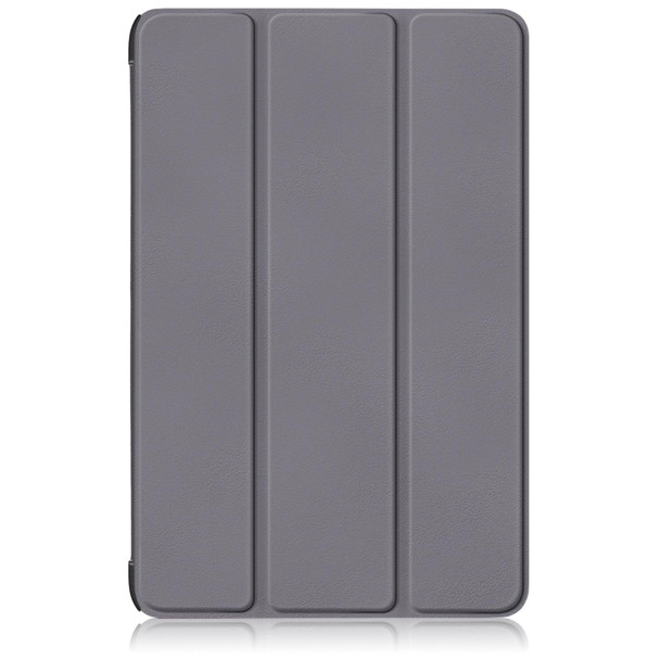 For Samsung Galaxy Tab S9+ Custer Pure Color 3-Fold Holder Smart Leatherette Tablet Case(Grey)