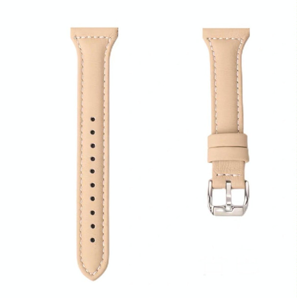 20mm T Slim Leatherette Watch Band for Samsung Galaxy Watch(Apricot)