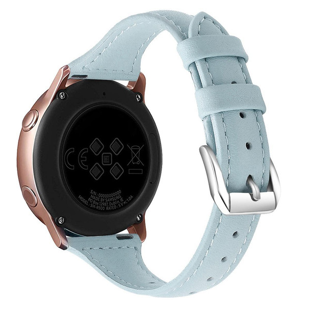 20mm T Slim Leatherette Watch Band for Samsung Galaxy Watch(Light Blue)