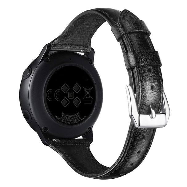 20mm T Slim Leatherette Watch Band for Samsung Galaxy Watch(Black)