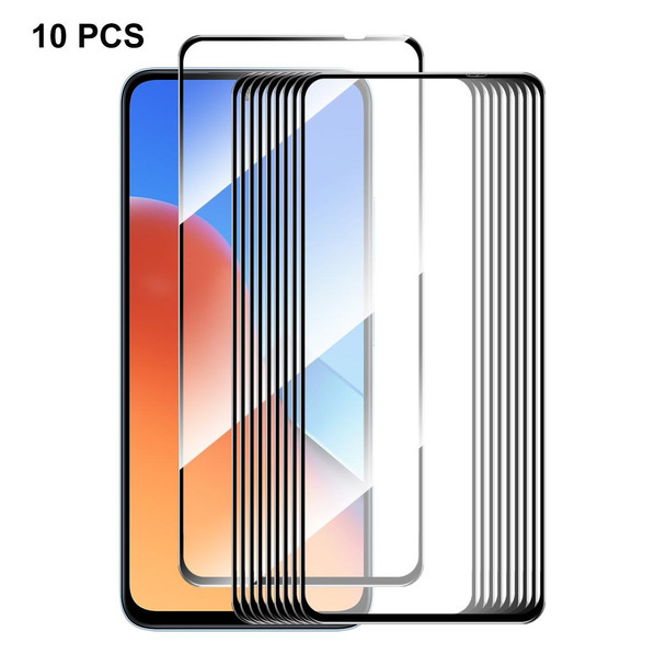 For Xiaomi Redmi 12 10pcs ENKAY Hat-Prince Full Glue High Aluminum-silicon Tempered Glass Film