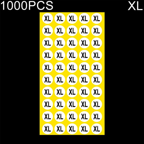 1000 PCS Round Shape Size Sticker Clothes Size Label, Size: XL