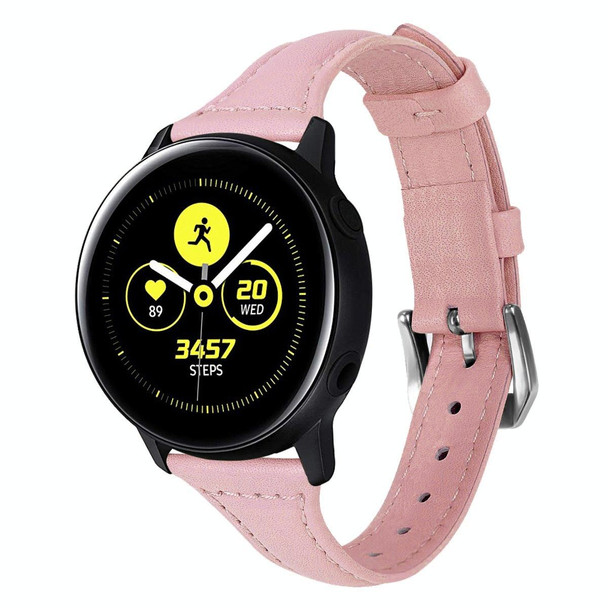20mm T Slim Leatherette Watch Band for Samsung Galaxy Watch(Pink)