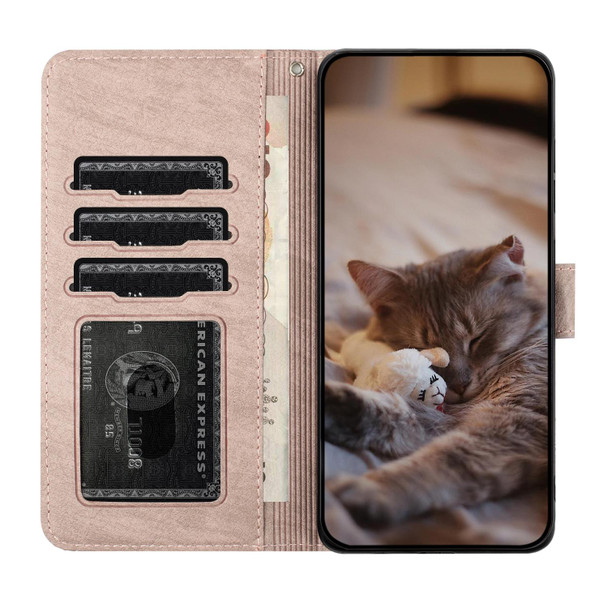 For Xiaomi Redmi Note 11 Pro 4G/5G Global Cat Embossing Pattern Leather Phone Case with Lanyard(Grey)