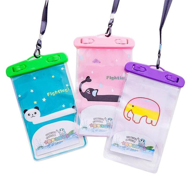 10 PCS Large Outdoor Photo Transparent Waterproof Cartoon Mobile Phone Bag, Style:Little Cat