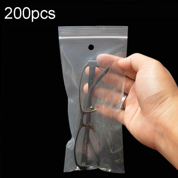 200pcs  Perforated Ziplock Bag Thickened Transparent Packaging Bag Plastic Sealed Bag 8 x 18cm 12 Silk  Lower Hole