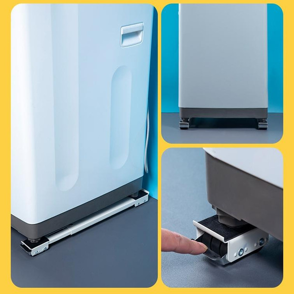 2 PCS Washing Machine Stand Movable Adjustable Refrigerator Base(Silver )