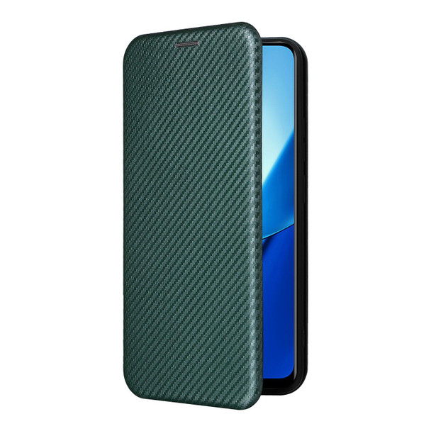 For Realme 11 5G Carbon Fiber Texture Flip Leatherette Phone Case(Green)