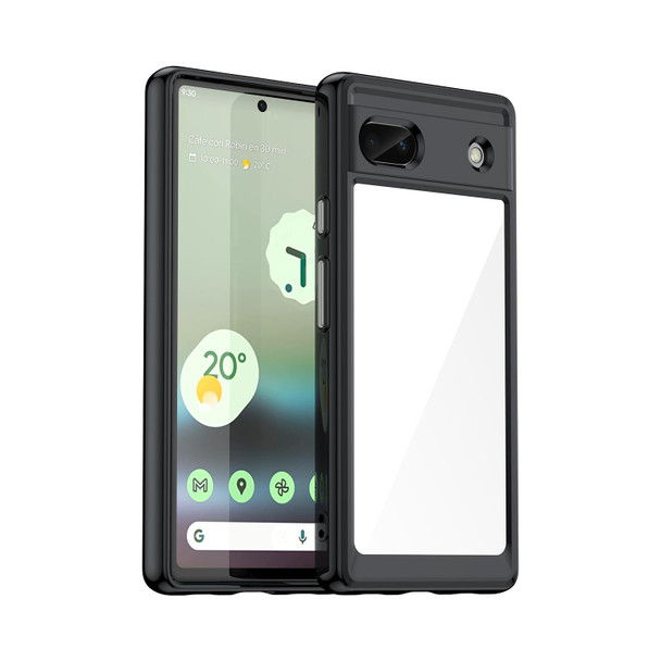 For Google Pixel 6A Colorful Series Acrylic + TPU Phone Case(Black)