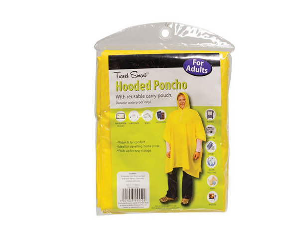 Raincoat - Poncho With Hood - Yellow - 132cm x 203cm
