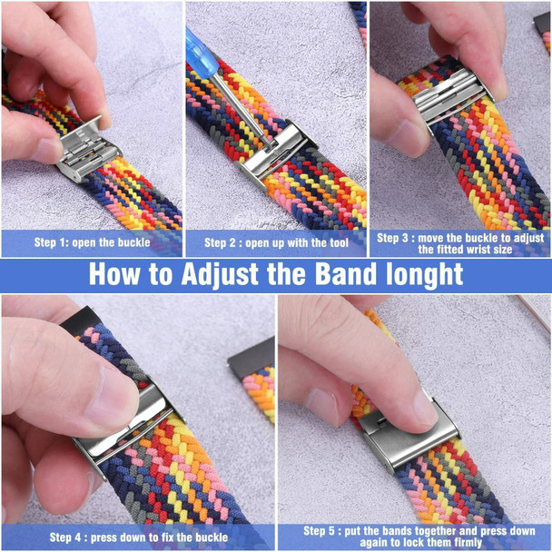 18mm Nylon Braided Metal Buckle Watch Band(Color 2)