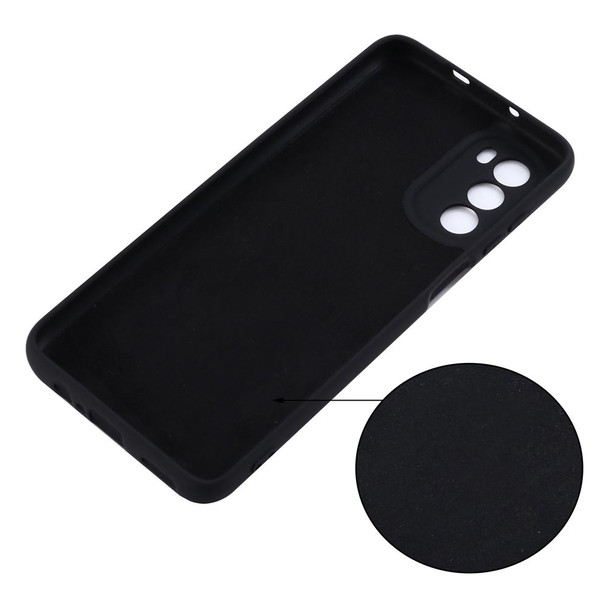 For Motorola Moto G71s 5G Pure Color Liquid Silicone Shockproof Phone Case(Black)