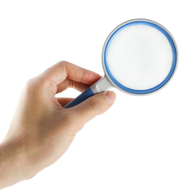 3 PCS Hand-Held Reading Magnifier Glass Lens Anti-Skid Handle Old Man Reading Repair Identification Magnifying Glass, Specification: 37mm 16 Times (Blue White)