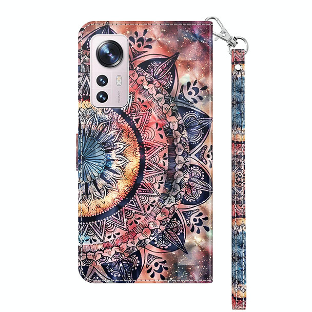 For Xiaomi 12 3D Painted Pattern Leather Phone Case(Colorful Mandala)