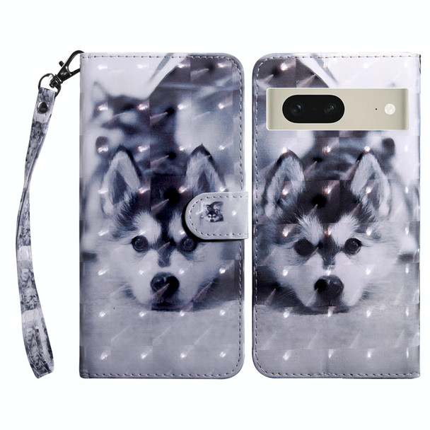 For Google Pixel 8 3D Painted Pattern Leatherette Phone Case(Husky)