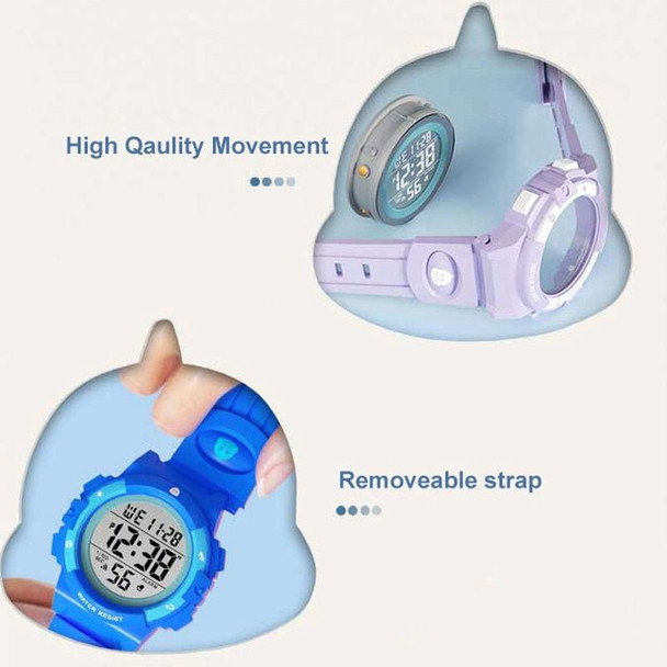 Changing Case Electronic Watch Mini Cartoon Alarm Clock Waterproof Watch(Girl)