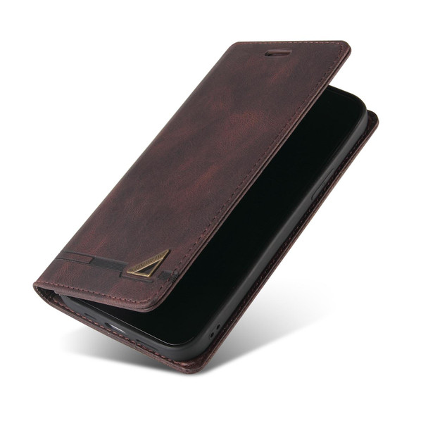 For Xiaomi Redmi 12C/11A GQUTROBE Skin Feel Anti-theft Brush Horizontal Flip Leather Case with Holder(Brown)