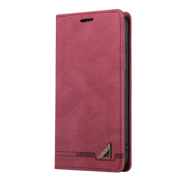 For Xiaomi Redmi 12C/11A GQUTROBE Skin Feel Anti-theft Brush Horizontal Flip Leather Case with Holder(Wine Red)