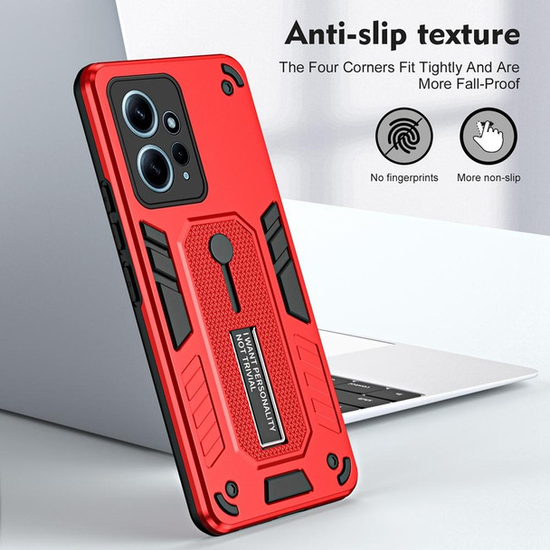 For Xiaomi Redmi Note 12 4G Global Variety Brave Armor Finger Loop Holder Phone Case(Red)