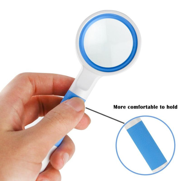 3 PCS Hand-Held Reading Magnifier Glass Lens Anti-Skid Handle Old Man Reading Repair Identification Magnifying Glass, Specification: 65mm 6 Times (Black White)