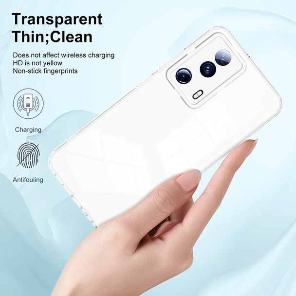 For Xiaomi 13 Lite 2023 / Civi 2 3 in 1 Clear TPU Color PC Frame Phone Case(White)