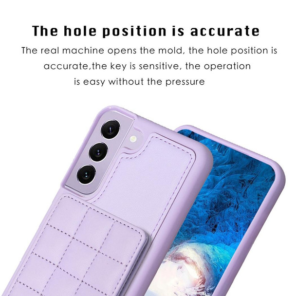 For Samsung Galaxy S22 5G Grid Card Slot Holder Phone Case(Light Purple)