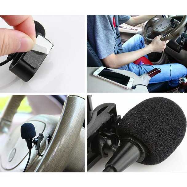 ZJ025MR Stick-on Clip-on Lavalier Mono Microphone for Car GPS / Bluetooth Enabled Audio DVD External Mic, Cable Length: 3m, 90 Degree Elbow 3.5mm Jack