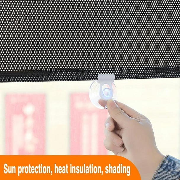 50x125cm Mesh Black Suction Cup Telescopic Car Sun Protection Blackout Curtain