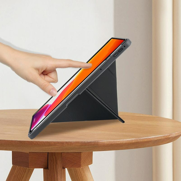 For Honor Tablet V7 Pro Acrylic 2 in 1 Y-fold Smart Leatherette Tablet Case(Black)
