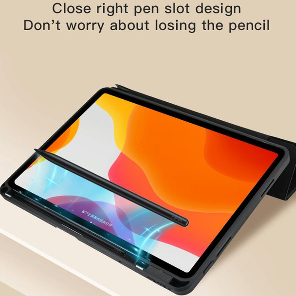 For Honor Tablet V7 Pro Acrylic 2 in 1 Y-fold Smart Leatherette Tablet Case(Black)