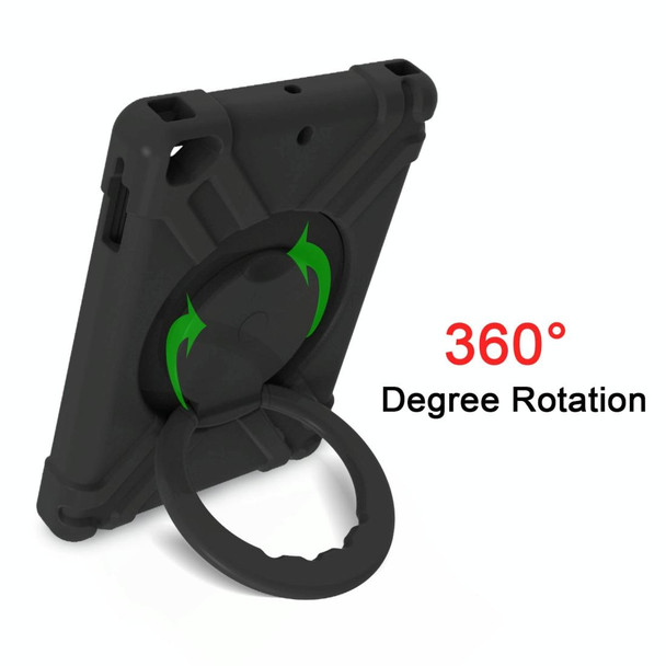 For iPad Air/Air2/Pro9.7 EVA + PC Flat Protective Shell with 360  Rotating Bracket(Black+Black)