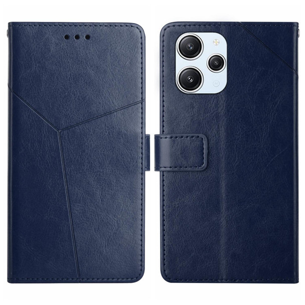 For Xiaomi Redmi 12 4G Global Y-shaped Pattern Flip Leather Phone Case(Blue)