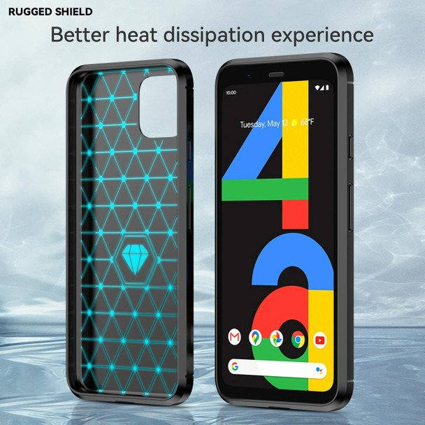 For Google Pixel 4 Brushed Texture Carbon Fiber TPU Case(Black)