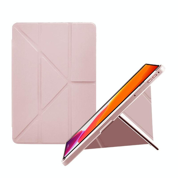 For Honor Tablet V7 Pro Acrylic 2 in 1 Y-fold Smart Leatherette Tablet Case(Pink)