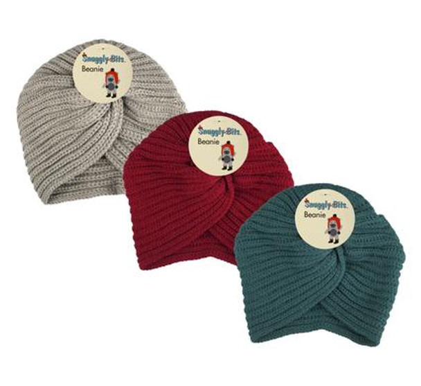 Beanie Adult Knitted Twist Plain Colours