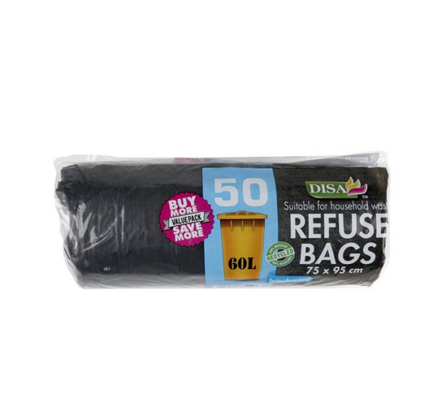 Black Refuse Bag – 50-Pack, 750 X 950mm
